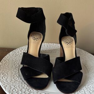 Vince Camuto Black Strappy Heels Size 5 1/2 M with 3 inch heel